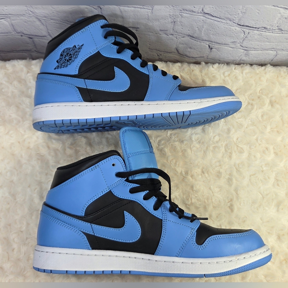Nike Air Jordan Mid Blue and Black Sneakers - Picture 6 of 9